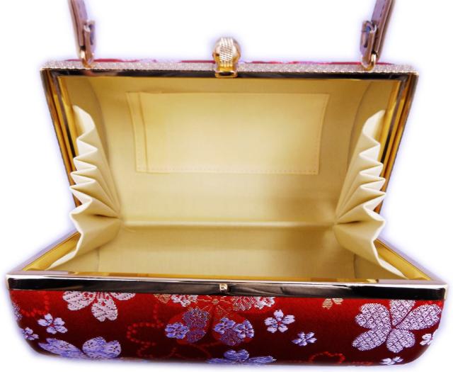 草履バッグセット 帯地 横丸型 朱赤色地桜さくら フリー 24cm 振袖 成人式 卒業式 袴 訪問着 着物 振袖用 はかま ハカマ きもの_4