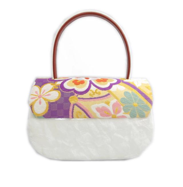 草履バッグセット 帯地 フリー 24.5cm 日本製 オフホワイトマーブル台金地花紋様 振袖 成人式 卒業式 袴 着物 訪問着 振袖用