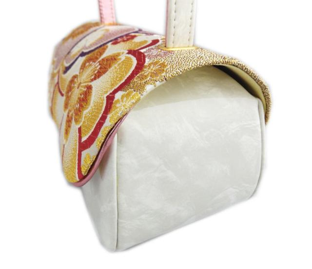 草履バッグセット 帯地 大きいサイズ ＬＬ 25.5cm 日本製 オフホワイトマーブル台銀地金糸桜古典花 振袖 成人式 卒業式 袴 着物 訪問着 振袖用 2Ｌ