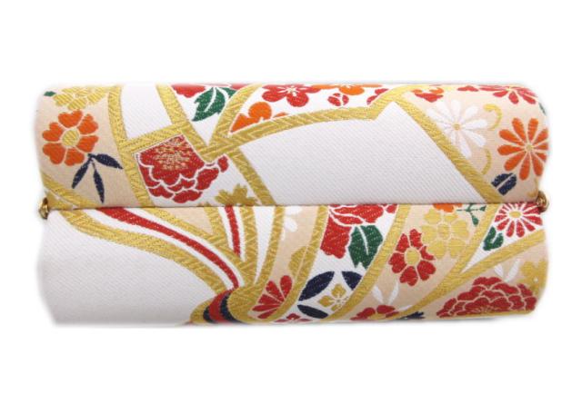 【訳有り 少難あり】 草履バッグセット 帯地 金糸入り白色地古典柄熨斗目 フリー 24.5ｃｍ 日本製 振袖 成人式 卒業式 袴 訪問着 着物 振袖用