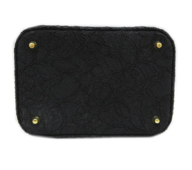 草履バッグセット レース 四角型 黒 フリー 24cm 振袖 成人式 卒業式