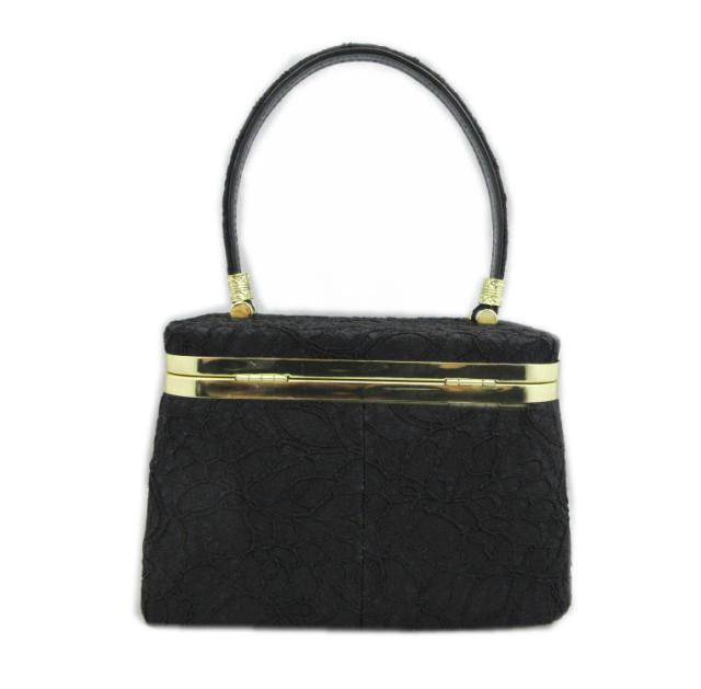 草履バッグセット レース 四角型 黒 フリー 24cm 振袖 成人式 卒業式