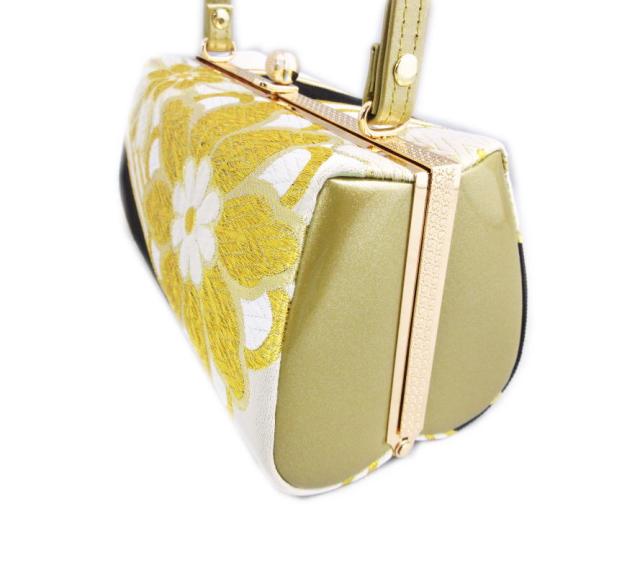 【訳有り 少難あり】 草履バッグセット 帯地 金糸入りきなり黒色地大輪華紋様 Ｌ 24.5ｃｍ 日本製 振袖 成人式 卒業式 袴 訪問着 着物