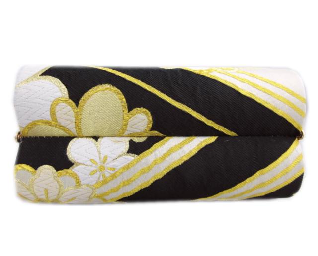 【訳有り 少難あり】 草履バッグセット 帯地 金糸入りきなり黒色地大輪華紋様 Ｌ 24.5ｃｍ 日本製 振袖 成人式 卒業式 袴 訪問着 着物