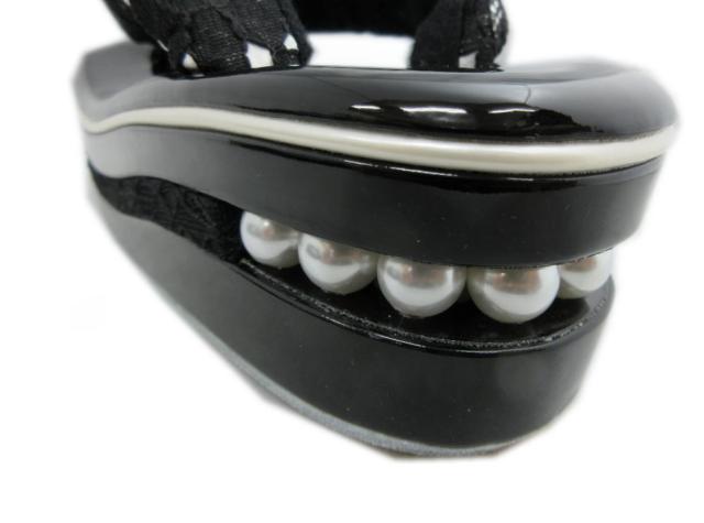 草履バッグセット レース パール 黒 ブラック フリー 24cm 振袖 成人