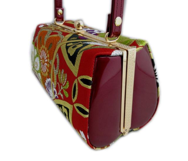草履バッグセット 帯地 金糸入り赤色地梅菊七宝文様 フリー 24ｃｍ 日本製 振袖 成人式 卒業式 袴 訪問着 着物_1