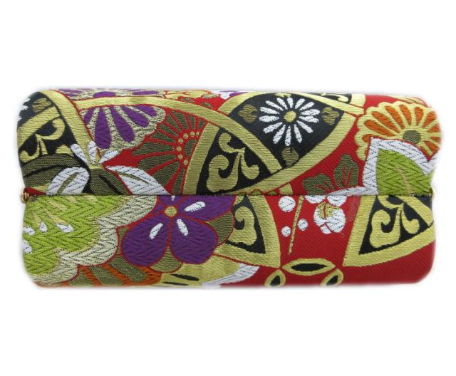 草履バッグセット 帯地 金糸入り赤色地梅菊七宝文様 フリー 24ｃｍ 日本製 振袖 成人式 卒業式 袴 訪問着 着物_4