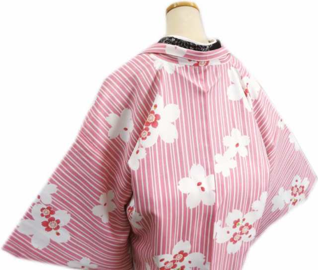 洗える長羽織ピンク地桜ライン フリー 和装着物冬用コート 女性用レディースの通販はau Pay マーケット 和さくら庵