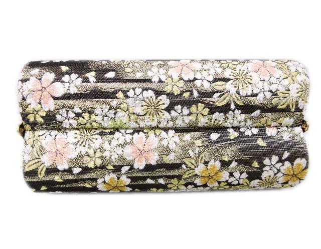 草履バッグセット 帯地 黒色地金ライン桜 フリー 24.5ｃｍ 日本製 振袖 成人式 卒業式 袴 訪問着 着物 きもの 振袖用 はかま