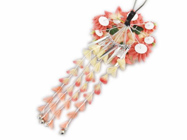 髪飾り 髪かざり つまみ細工かんざし 薔薇小花ピンク 振袖 成人式 卒業