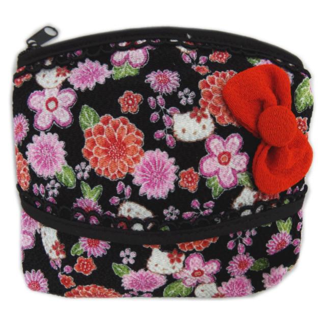 ハローキティちゃん ティッシュポーチ 和柄 黒色地菊梅小花 女性用 レディース 子供 キッズの通販はau Pay マーケット 和さくら庵