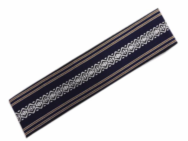 平帯 浴衣 丹前帯 紺色地献上柄太 10本セット 日本製