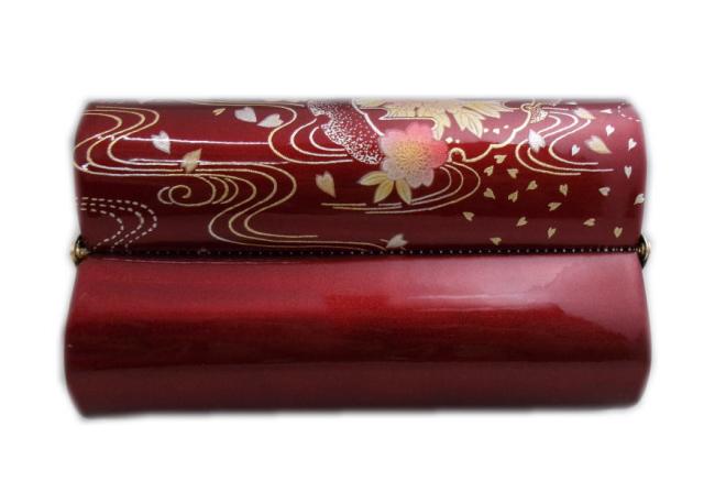草履バッグセット 横花弁型 黒渋赤地桜菊金彩雪輪流水 フリー 24cm 振袖 成人式 卒業式 袴 着物 訪問着 振袖用 ぞうり はかま きもの 和柄_4