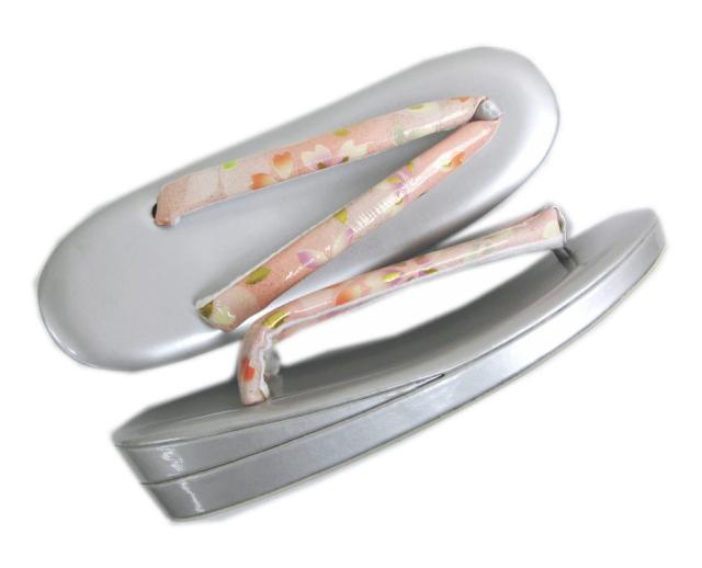 草履バッグセット 横花弁型 薄ピンク色地桜蝶 ＬＬ 25.5ｃｍ 大きいサイズ 振袖 成人式 卒業式 袴 訪問着 着物 2Ｌ