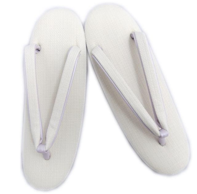 草履 ぞうり 夏用 綿麻 日本製 きなり台薄紫 フリー 夏物 単衣 着物 無地の通販は 8,800円