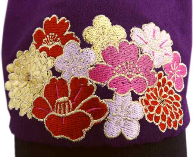 巾着バッグ 和柄 お花の刺繍