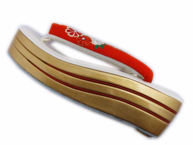 草履 ぞうり 桂由美 厚底ヒール こっぽり風 白金台ラインストーン刺繍