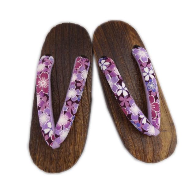 下駄 桐 子供用 キッズ 女の子 焼茶台 濃紫色地桜さくら 21ｃｍ 浴衣 ゆかた 甚平 和柄の通販はau Pay マーケット 和さくら庵