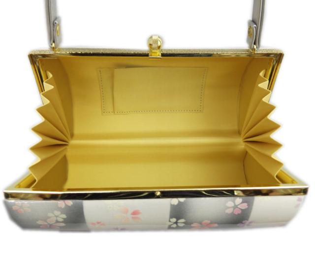 草履バッグセット 横丸型 銀白オレンジぼかし市松桜 Ｌ 24.5cm 日本製 振袖 成人式 卒業式 袴 訪問着 着物 きもの 振袖用