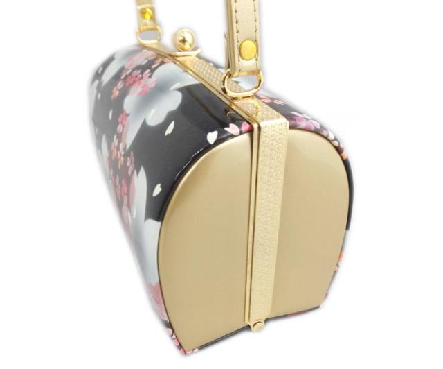 草履バッグセット 黒色地桜小桜 フリー 24.5cm 日本製 振袖 成人式 卒業式 袴 訪問着 着物 きもの 振袖用 はかま ハカマ