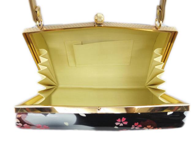 草履バッグセット 黒色地桜小桜 フリー 24.5cm 日本製 振袖 成人式 卒業式 袴 訪問着 着物 きもの 振袖用 はかま ハカマ