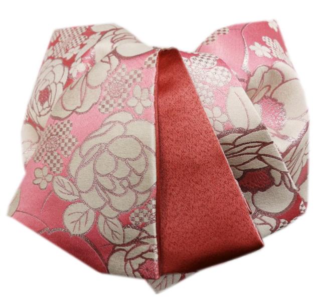 【訳有り 少難あり】 袋帯 お仕立て上がり ピンク地銀糸入り牡丹薔薇 全通柄 振袖 成人式 着物 長尺 洗える 訳有り 少難あり】 袋帯 お仕立て上がり ピンク地銀糸入り牡丹薔薇 全通