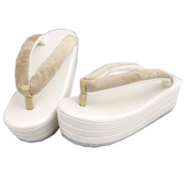 草履 レディース 厚底 おしゃれ フリーサイズ ぞうり こっぽり ボタン桜刺繍 ヒール草履 刺繍 鼻緒 桜 和装 かわいい 和装履物 着物 振袖 ふりそで きもの クーポンご利用で最大10％OFF!草履 厚底 女性 着物