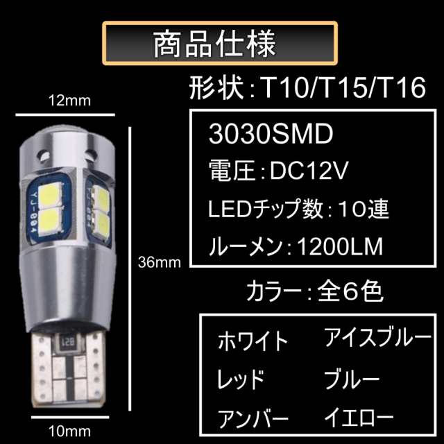 T10 ポジション バック ランプ LED バルブ キャンセラー 2個242