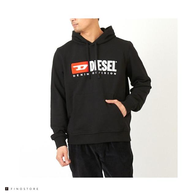 ディーゼル パーカー （DIESEL hoodie）A03757 ユニセックス ブラック/杢グレー ディーゼル パーカー （DIESEL hoodie）A03757 ユニセックス ブラック