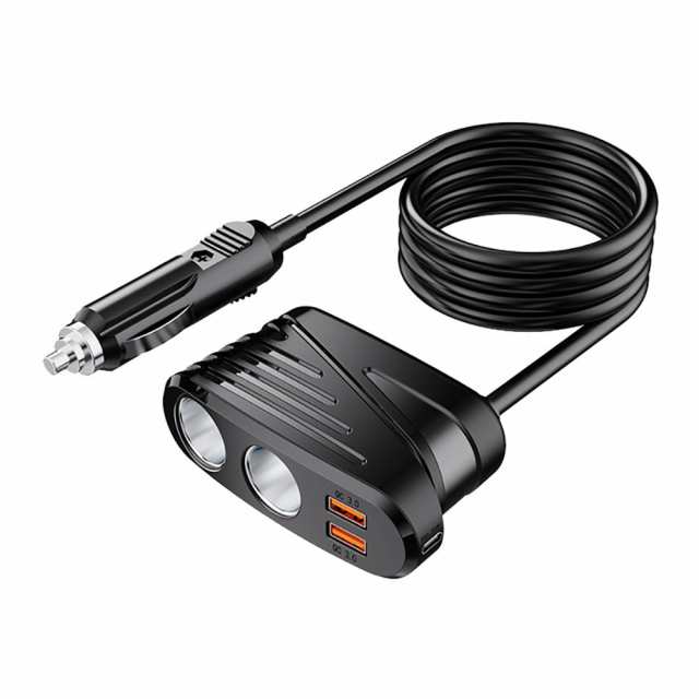 USBシガーソケット 2ポート 急速充電 車用ホワイト