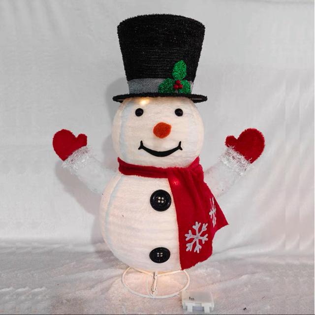 A034239立体雪だるま イルミネーション71cmクリスマス飾り 庭 飾りパーティー装飾