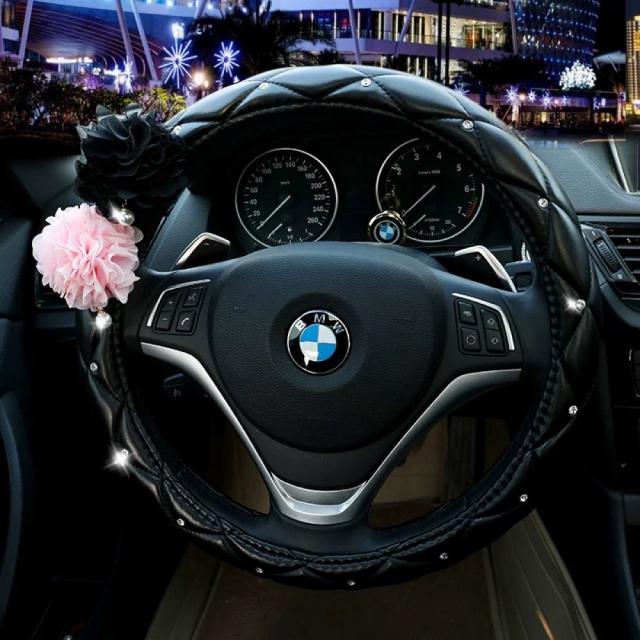 A034309高級ハンドルカバー ステアリングカバー 軽自動車 普通自動車