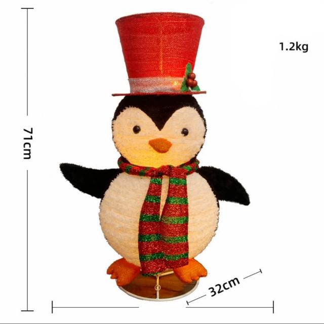 A034318立体ペンギン イルミネーション71cmクリスマス飾り 庭