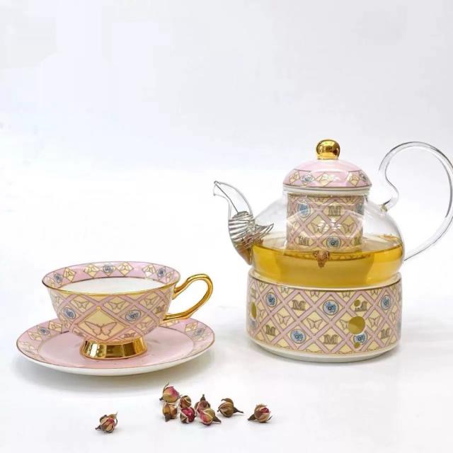A034453ティー・コーヒーカップセット カップ＆ソーサー2客セット ．陶磁器ティーセット_2