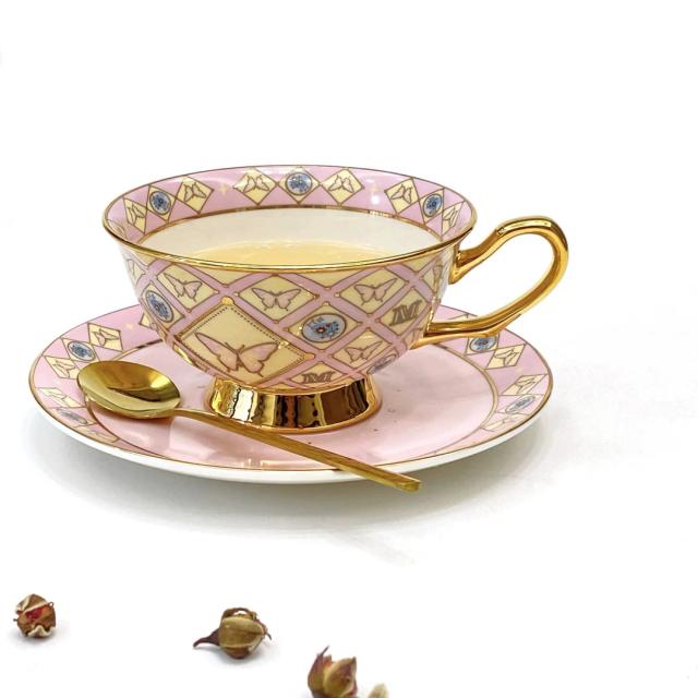 A034453ティー・コーヒーカップセット カップ＆ソーサー2客セット ．陶磁器ティーセット_6