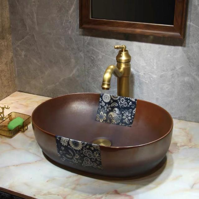 A034475高級洗面台 洗面ボウルセット 洗面ボール 陶器手水鉢 ．手洗器