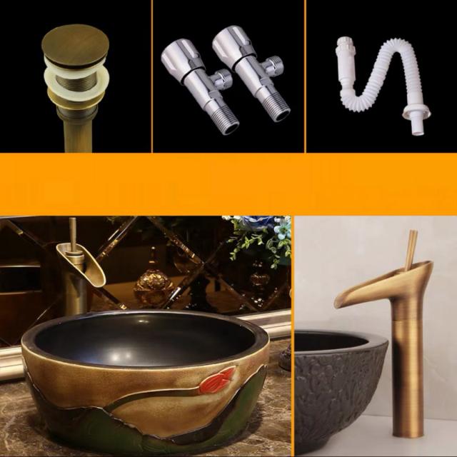 A034477高級洗面台 洗面ボウルセット 洗面ボール 陶器手水鉢 ．手洗器