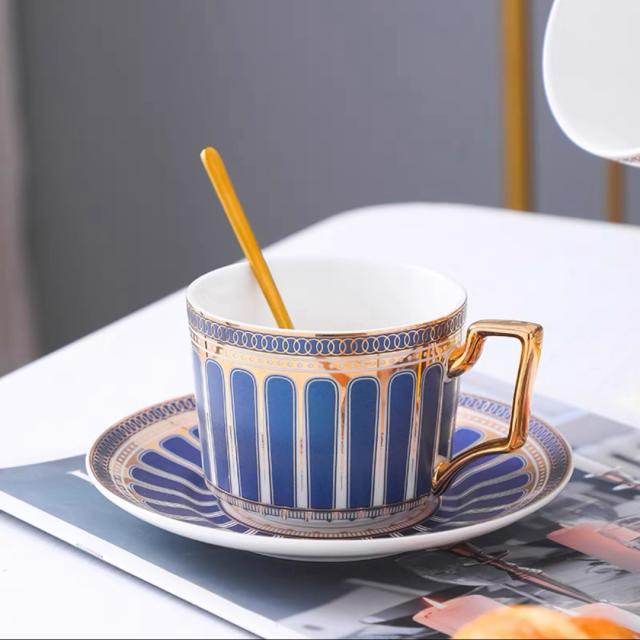 A034828ティー・コーヒーカップセット カップ＆ソーサー4客セット ．陶磁器ティーセット_4