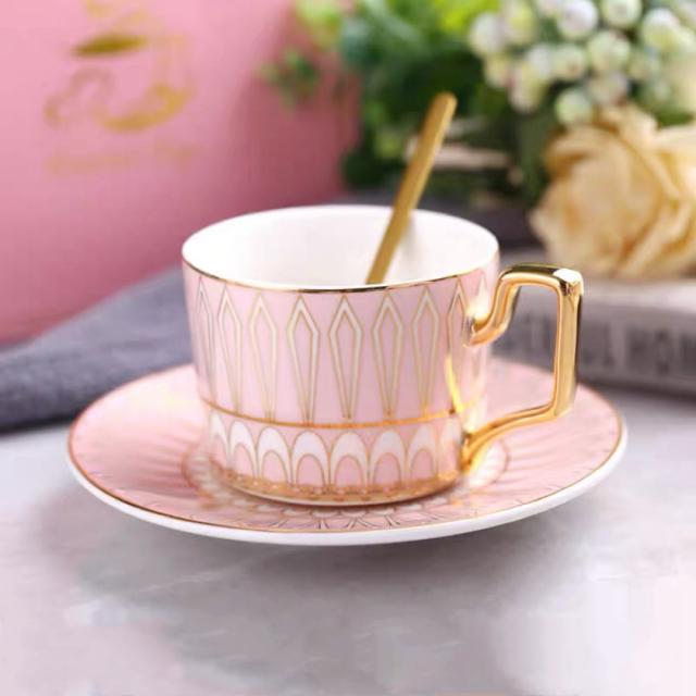 A034853ティー・コーヒーカップセット カップ＆ソーサー2客セット ．陶磁器ティーセット