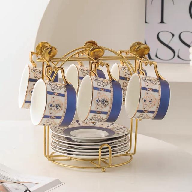 A034857ティー・コーヒーカップセット カップ＆ソーサー6客セット ．陶磁器ティーセット 19,250円