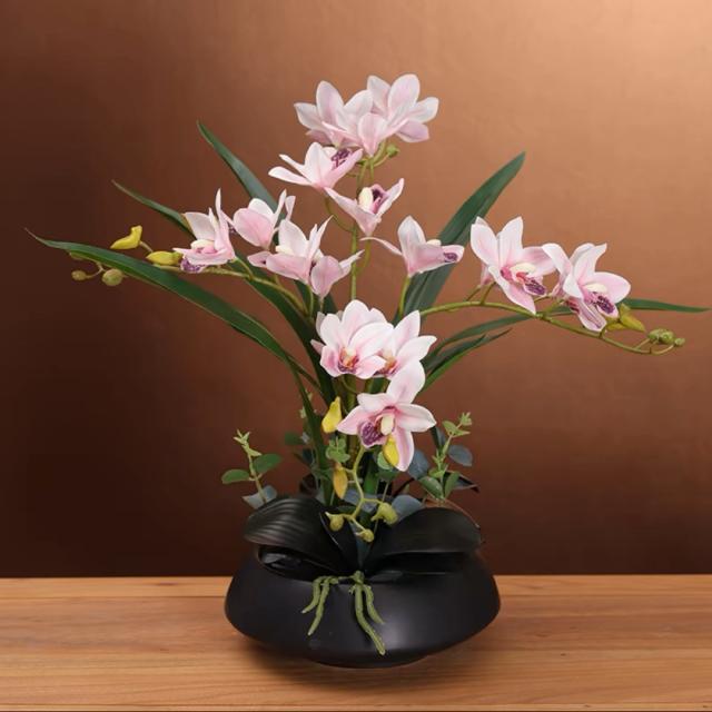A034869造花インテリア雑貨 花束コケイラン フラワーお部屋の装飾 ポット入り 造花ブーケ