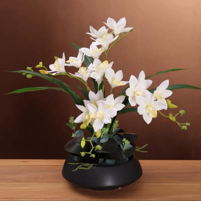 A034870造花インテリア雑貨 花束コケイラン フラワーお部屋の装飾 ポット入り 造花ブーケ