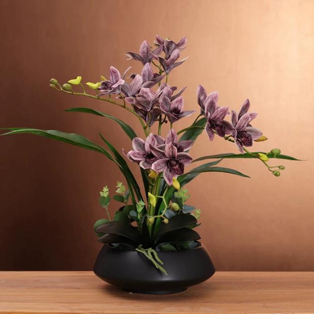 A034873造花インテリア雑貨 花束コケイラン フラワーお部屋の装飾 ポット入り 造花ブーケ