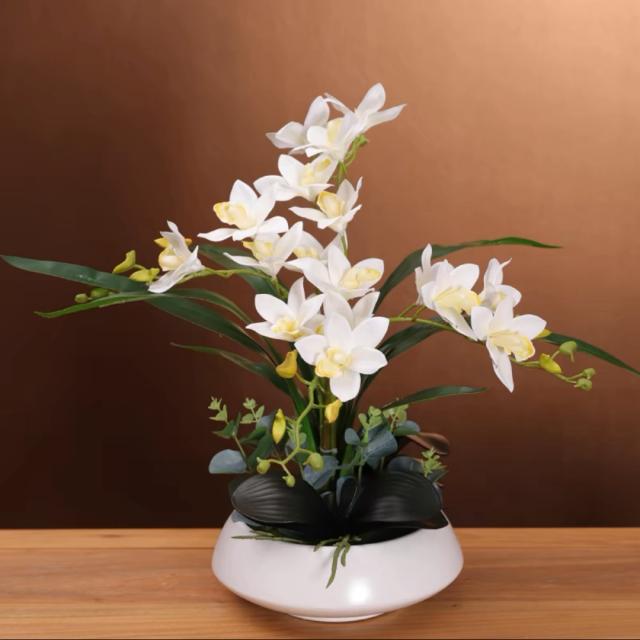 A034875造花インテリア雑貨 花束コケイラン フラワーお部屋の装飾 ポット入り 造花ブーケ