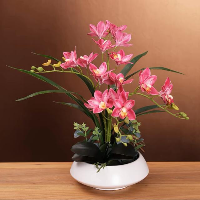 A034877造花インテリア雑貨 花束コケイラン フラワーお部屋の装飾 ポット入り 造花ブーケ