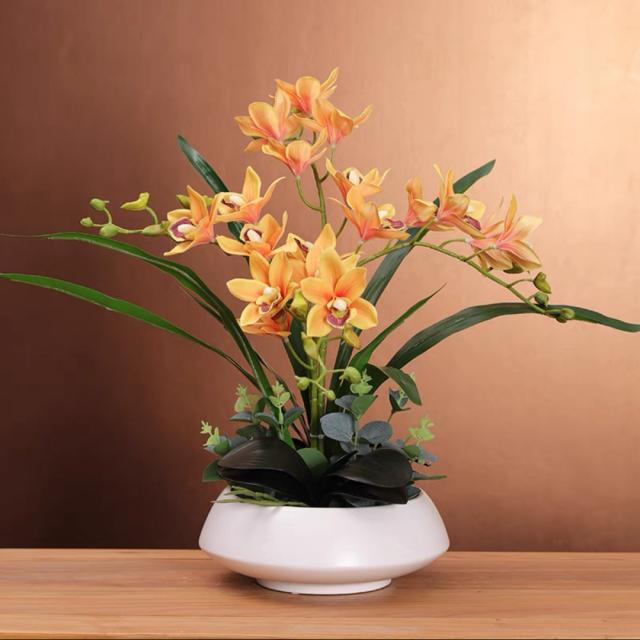 A034878造花インテリア雑貨 花束コケイラン フラワーお部屋の装飾 ポット入り 造花ブーケ