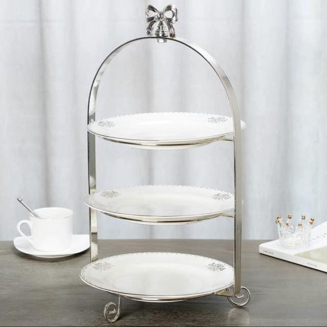 A034881ケーキ スタンド プレート 3段セット アフタヌーンティー フルーツ トレー 皿