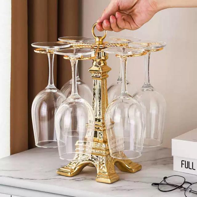 A034894高級感ワイングラスホルダー ワイングラススタンド吊り下げ式キッチン収納　卓上収納