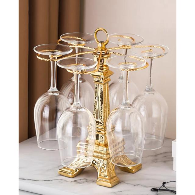 A034894高級感ワイングラスホルダー ワイングラススタンド吊り下げ式キッチン収納　卓上収納