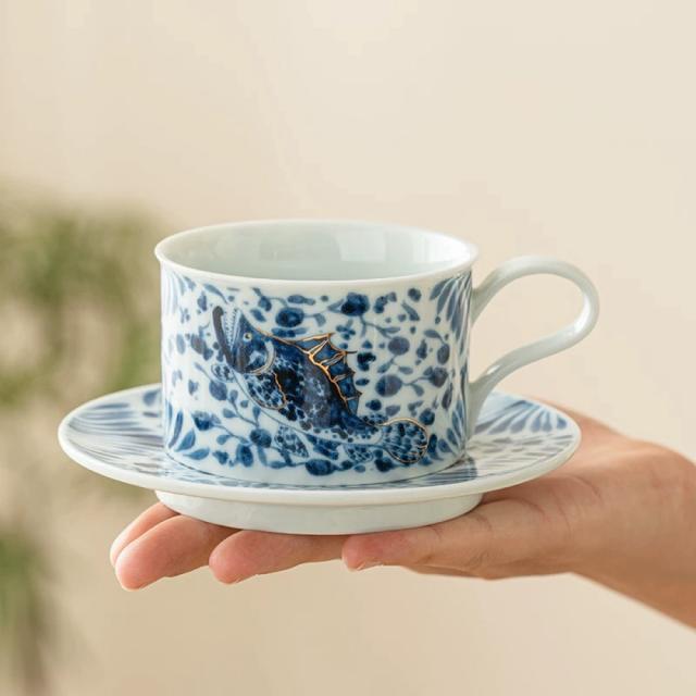 A034906ティー・コーヒーカップセット カップ＆ソーサー4客セット 陶磁器ティーセット_1